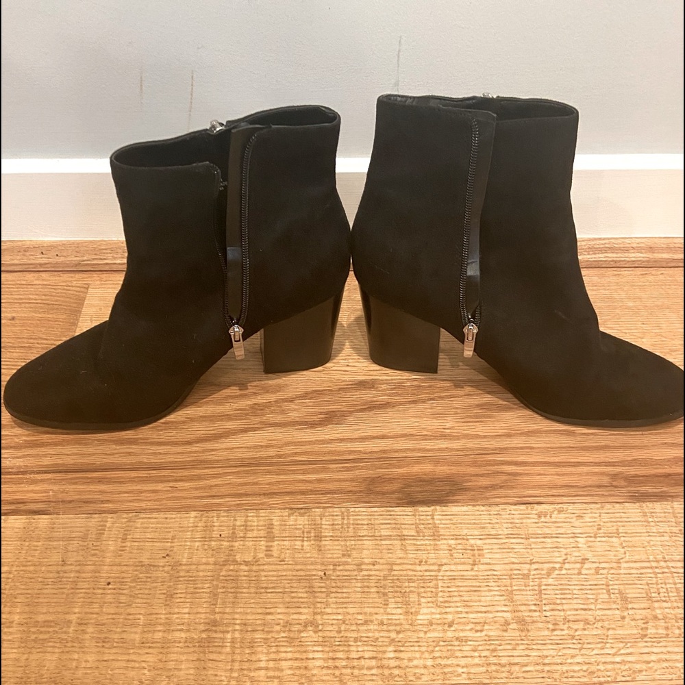 Heeled Black Booties | | Side Zipper | | Size 11 |